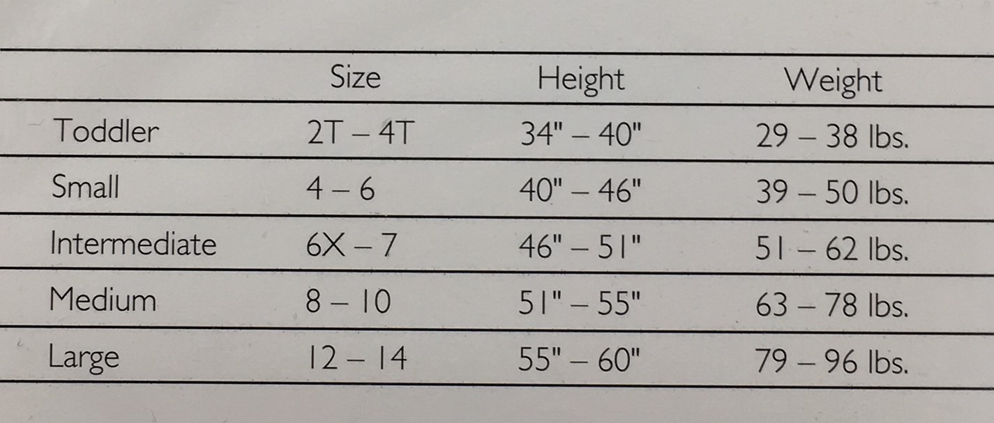 Danskin Tights Size Chart