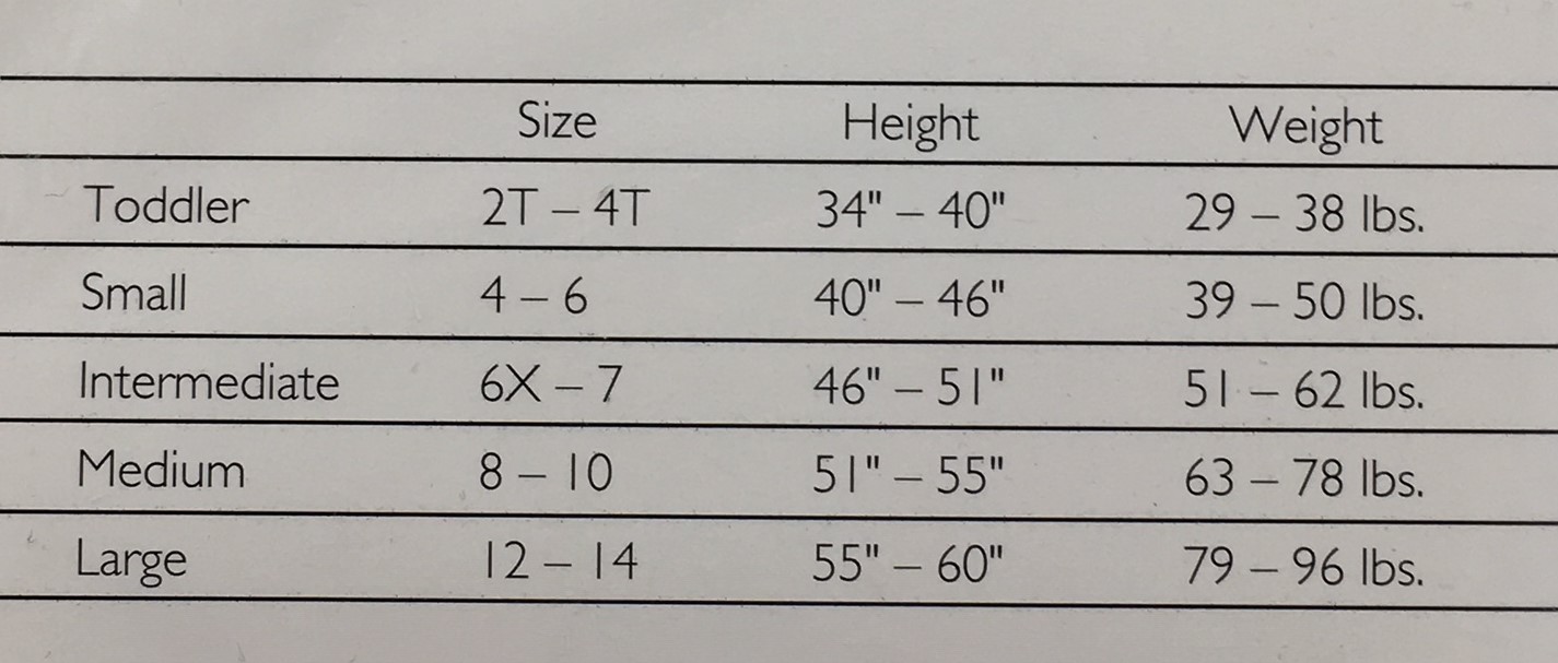 Danskin Size Chart