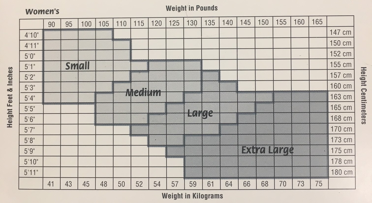 Capezio Tights Size Chart