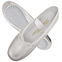 Dance Class Children's Silver Metallic Leather Upper Full Leather Sole Ballet Shoes